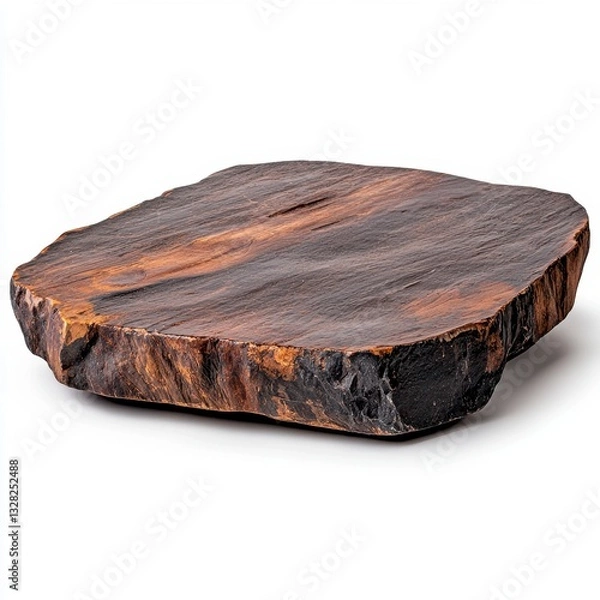 Obraz Rustic Dark Brown Wooden Coaster with Irregular Edges