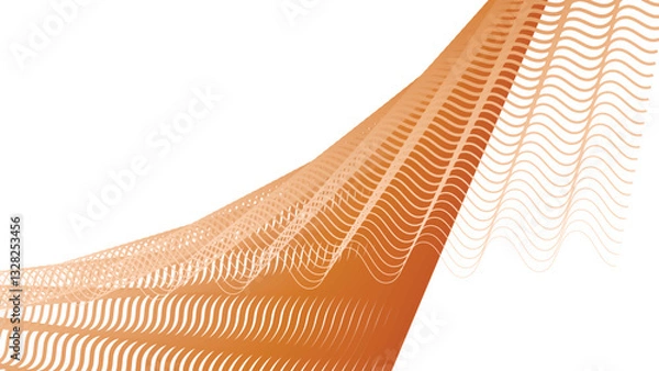 Fototapeta Orange stripes wave pattern background for fabric style