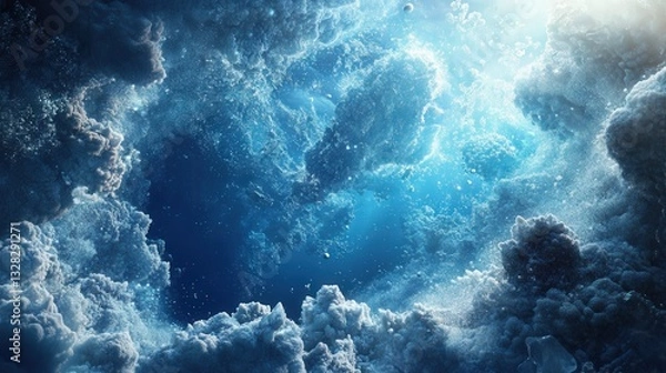 Fototapeta world where the oceans are made of liquid minerals.