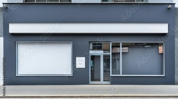 Fototapeta Storefront renovation action urban location building photography modern environment street view retail concept
