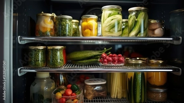 Fototapeta reflection refrigerator glass