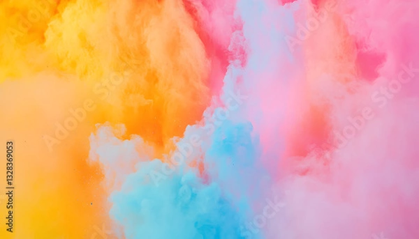 Fototapeta Colorful smoke explosion abstract art vibrant background airborne particles creative photography dynamic visuals
