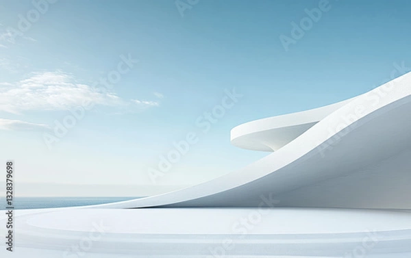Fototapeta Minimalist modern architecture and spatial structure
