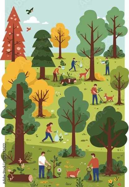 Fototapeta Reforestation and Tree Planting Concept for International Forest Day