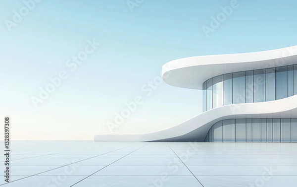 Fototapeta Minimalist modern art building space structure
