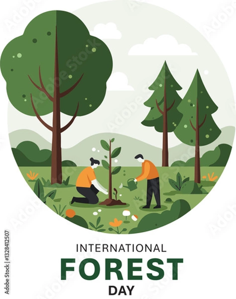 Fototapeta Eco-Friendly Forest Preservation and Reforestation Concept