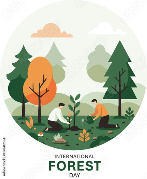 Fototapeta Minimalist Design for Environmental Awareness and Forest Protection