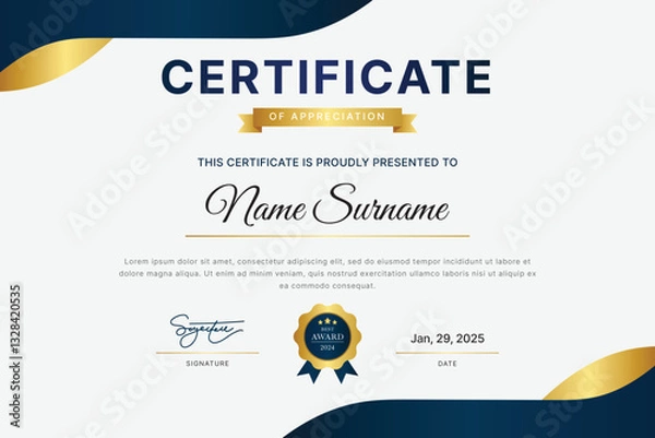 Fototapeta Certificate Template Design