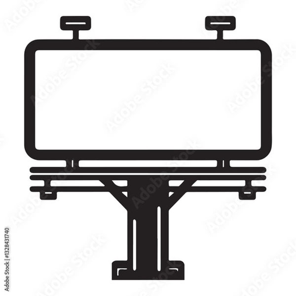 Fototapeta Blank Billboard Sign Advertising Empty Ad Space Vector Illustration