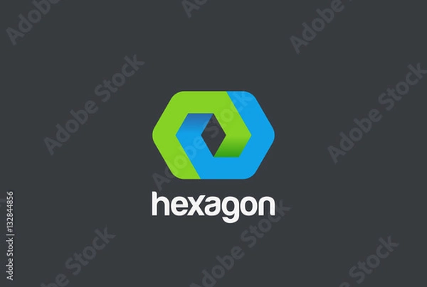 Fototapeta Abstract Logo design vector. Hexagon looped infinity Logotype