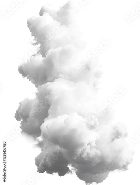 Obraz White Smoke Plume for Isolated Background.