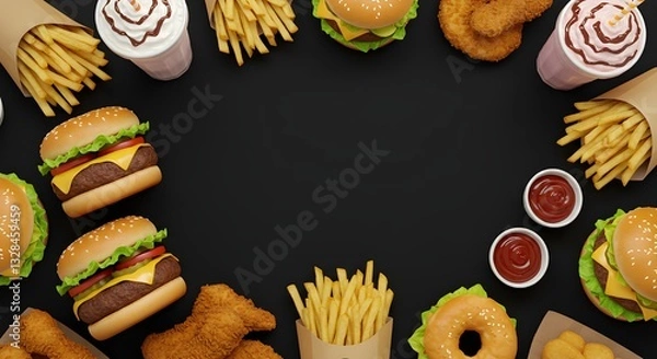 Obraz Fast food background