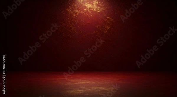 Obraz Spotlight on red wall