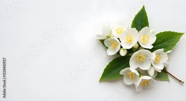 Obraz White flowers on a white background