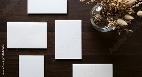 Obraz Blank note paper on wooden background