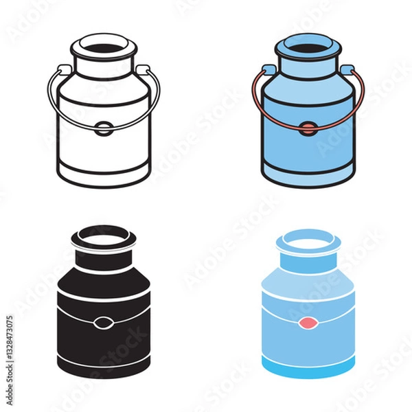 Fototapeta milk can vector set