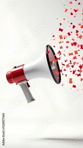 Obraz white stylish red megaphone on a white background 