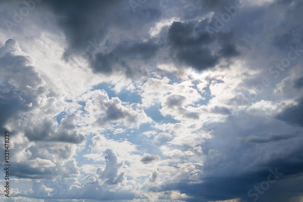 Obraz Dramatic sky with fluffy and dark clouds