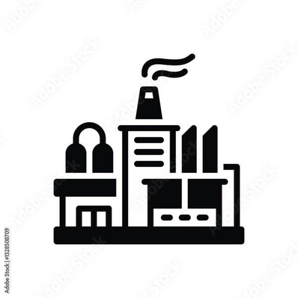 Fototapeta Black solid icon for industry