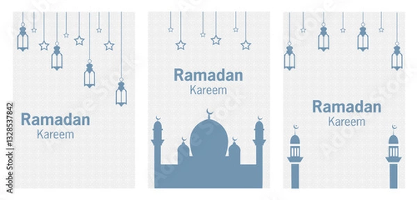 Obraz Ramadan Kareem Greetings for Ramadan background with Islamic Mosque