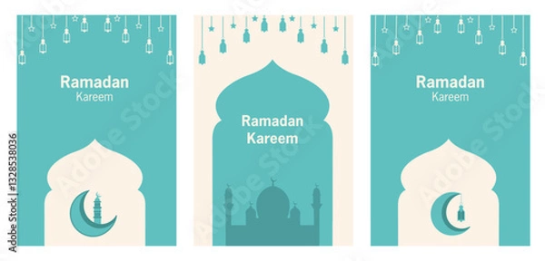 Obraz Ramadan Kareem Greetings for Ramadan background with Islamic Mosque