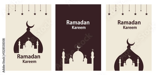 Obraz Ramadan Kareem Greetings for Ramadan background with Islamic Mosque