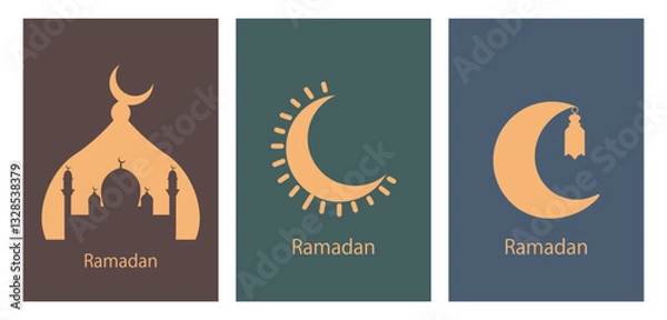 Obraz Ramadan Kareem Greetings for Ramadan background with Islamic Mosque