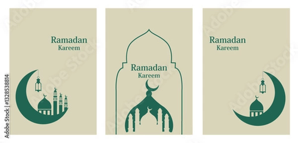 Obraz Ramadan Kareem Greetings for Ramadan background with Islamic Mosque