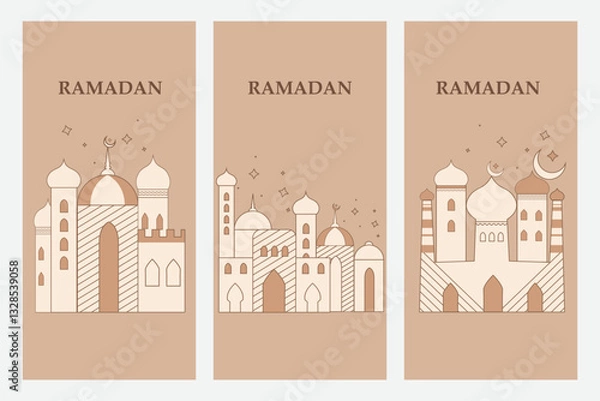 Obraz Ramadan Kareem Greetings for Ramadan background with Islamic Mosque