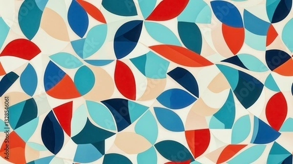 Fototapeta Colorful Abstract Shapes in a Vibrant Design with Curves and Lines