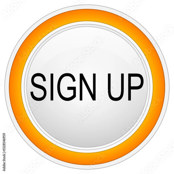 Obraz Sign up Button on white background - illustration