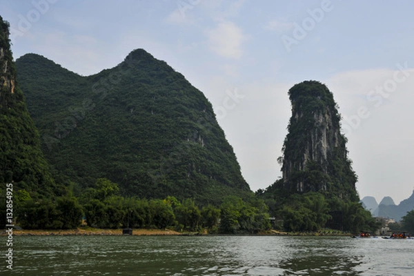 Obraz Raft on the Li river, China