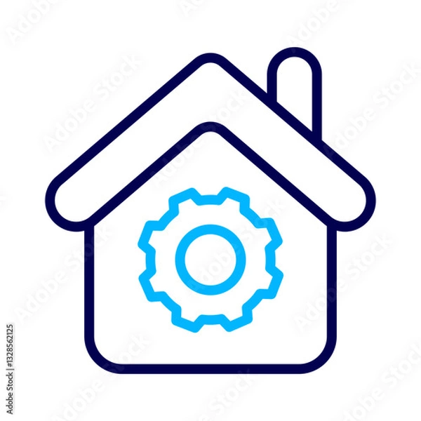 Fototapeta House Settings Outline Color icon