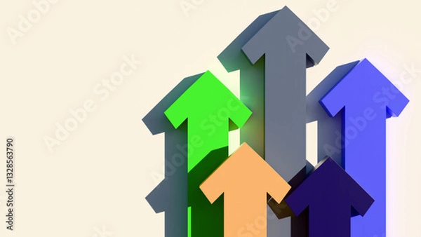 Obraz green and red arrow ups