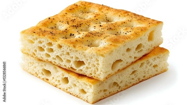 Fototapeta Genoese focaccia slices stacked separately