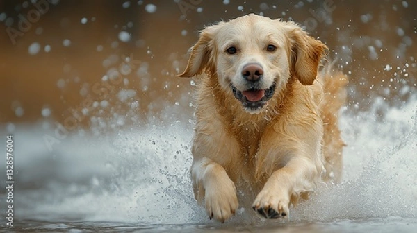 Fototapeta whole-body-lens, playing,Golden Retriever,white and no background --ar 16:9 --stylize 500 --v 6.1 Job ID: 88243757-304f-4e6e-b736-15acbc3bedfe