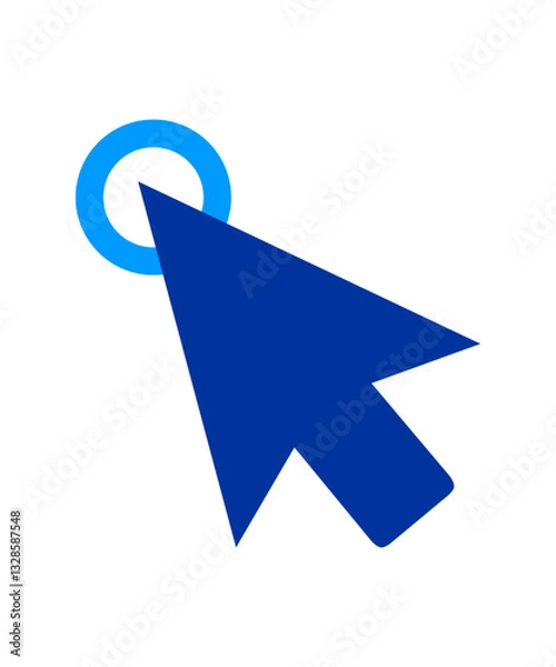 Obraz Mouse pointer icon filled with two tone