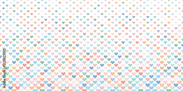 Fototapeta Cute colorful halftone hearts pastel vector background design