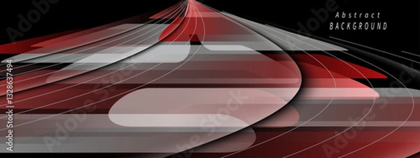 Fototapeta Abstract 3D Shapes with Dynamic Lines