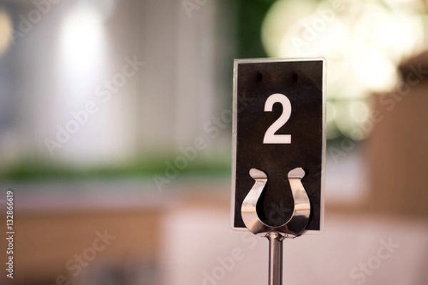 Obraz Table number two with copy space. abstract. selective focus