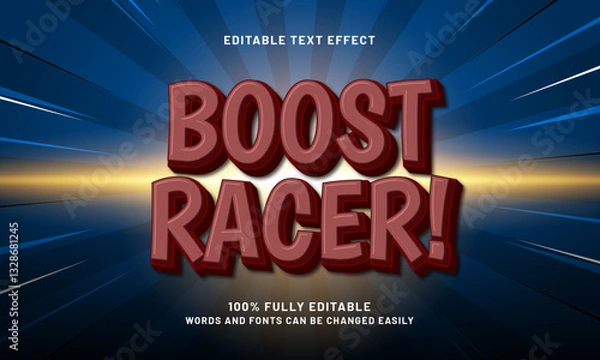 Obraz boost racer editable text effect with a race and speed text style