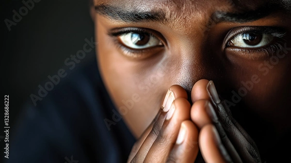 Obraz Face Listening to Good Friday Sermon