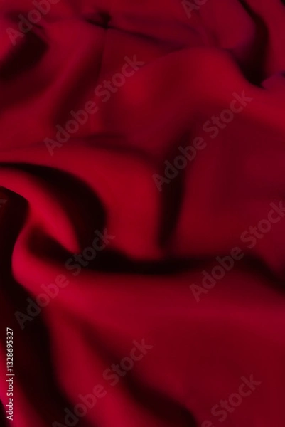 Fototapeta Vibrant red Fabric with Soft Folds – Elegant Abstract Textile Background