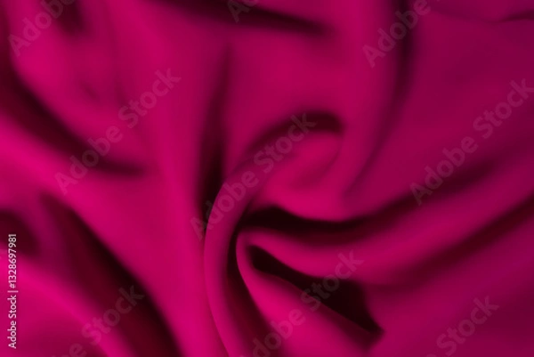 Fototapeta Vibrant Magenta Fabric with Soft Folds – Elegant Abstract Textile Background