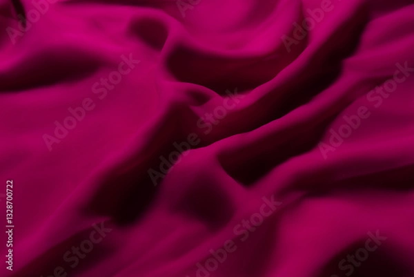 Fototapeta Vibrant Magenta Fabric with Soft Folds – Elegant Abstract Textile Background