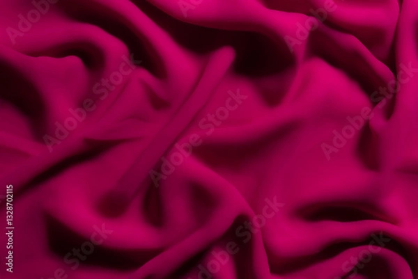 Fototapeta Vibrant Magenta Fabric with Soft Folds – Elegant Abstract Textile Background