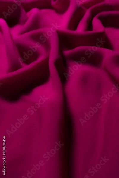 Fototapeta Vibrant Magenta Fabric with Soft Folds – Elegant Abstract Textile Background