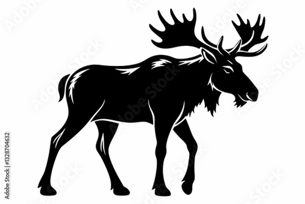 Obraz moose line art silhouette vector illustration