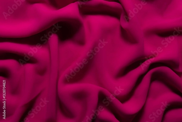 Fototapeta Vibrant Magenta Fabric with Soft Folds – Elegant Abstract Textile Background