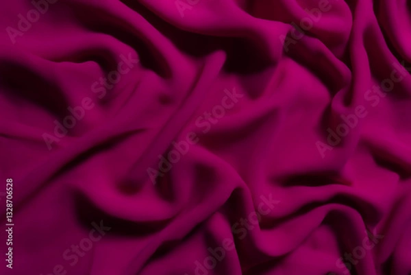 Fototapeta Vibrant Magenta Fabric with Soft Folds – Elegant Abstract Textile Background